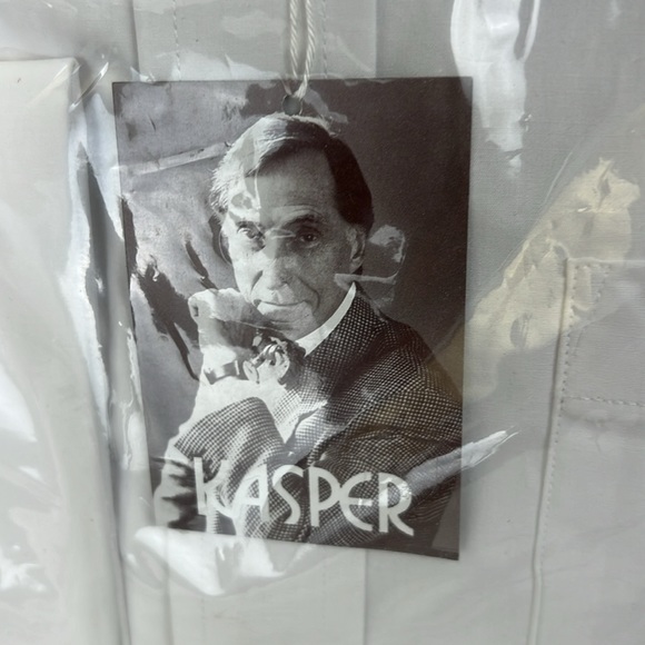 New in bag Kasper Men’s White Dress Shirt 15 1/2 x 34-35 - Picture 5 of 7
